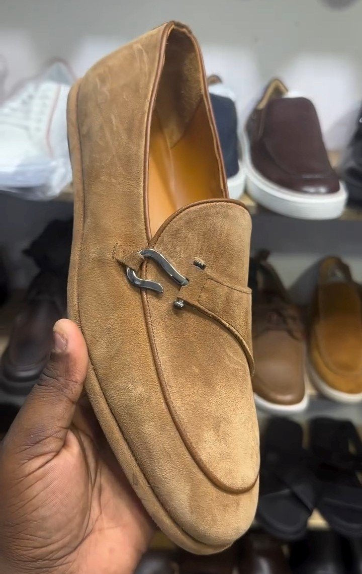 Khaki Buckle Monk Shoes