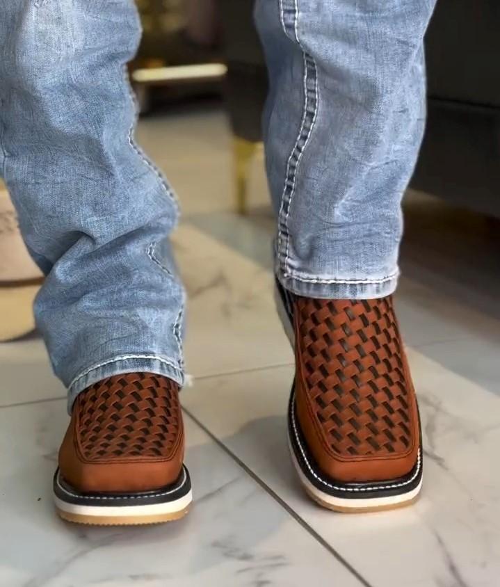 Handmade Double Zipper Square Toe Boots 2