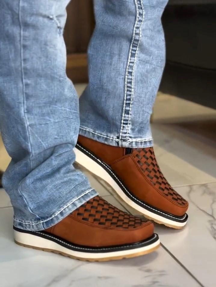 Handmade Double Zipper Square Toe Boots 2