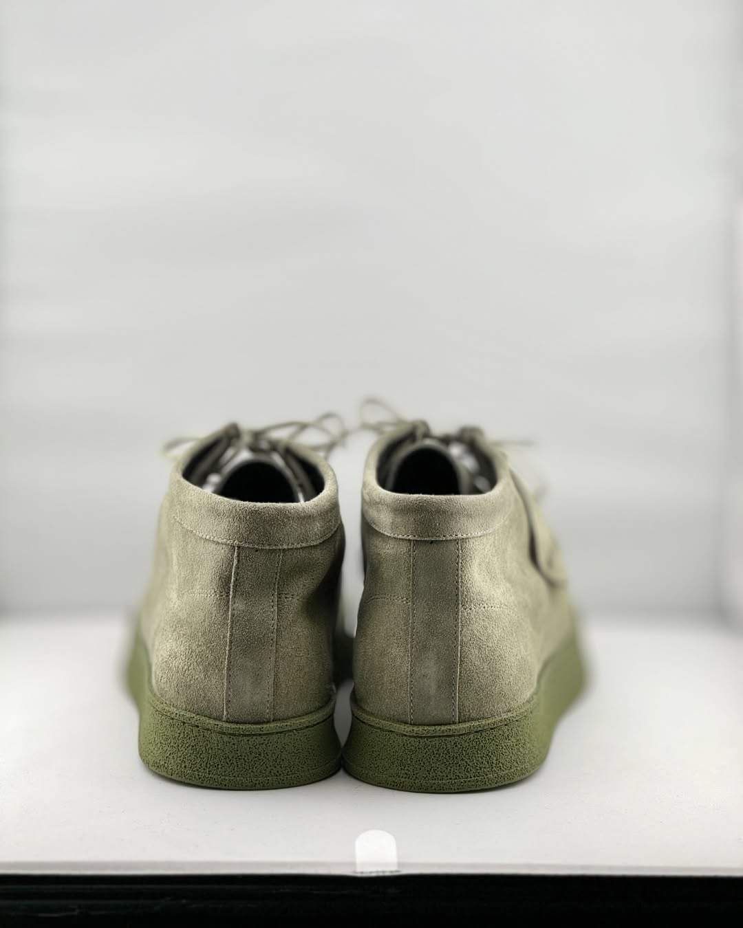 Green Suede Lace-up Casual Shoes