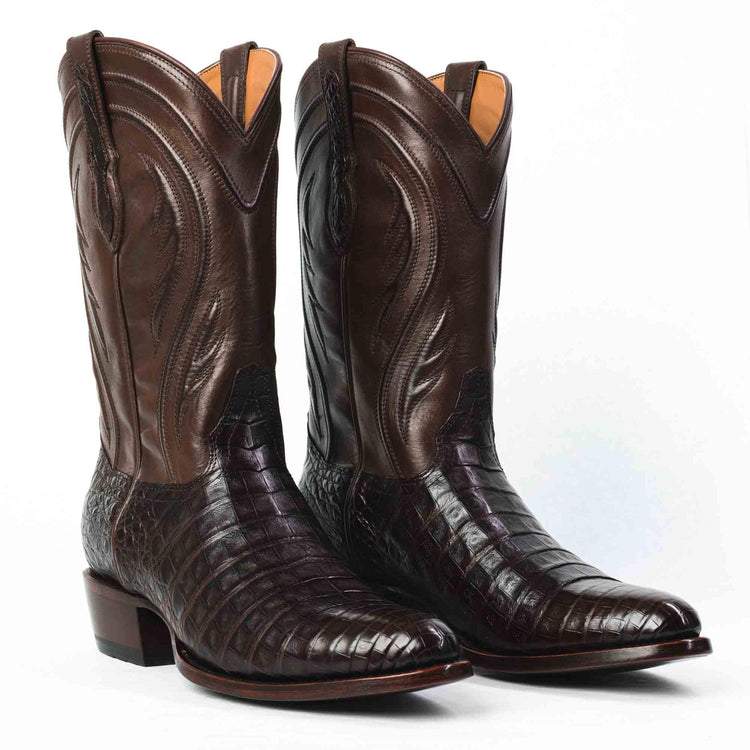 Men's Textured Detailed Caiman Boots