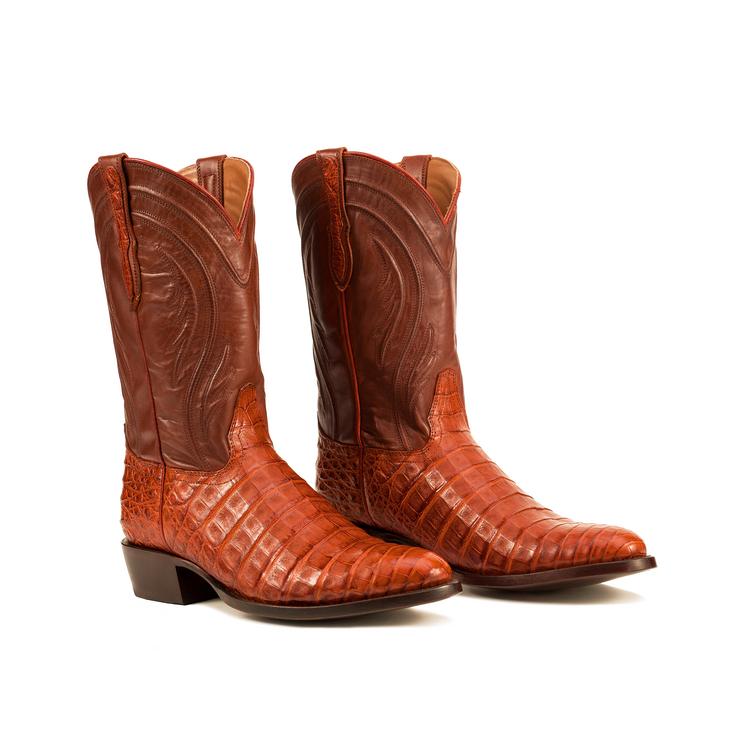 Men's Textured Detailed Caiman Boots