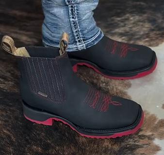 Red Embroidered Boots