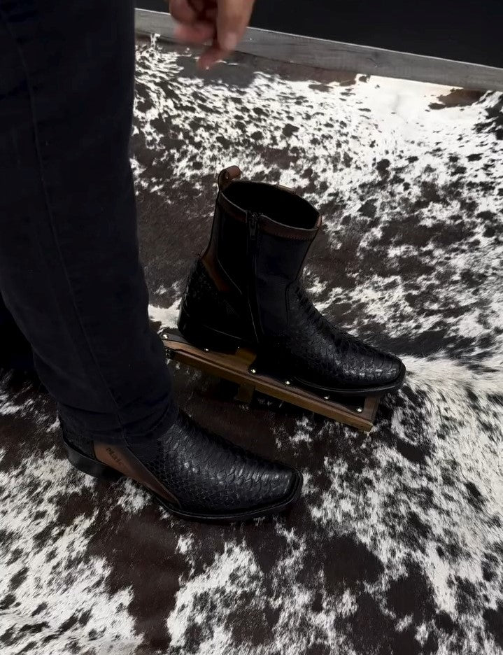Black Python Boots
