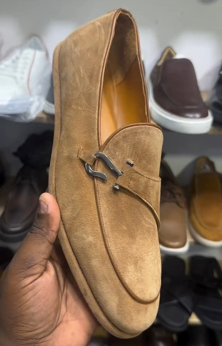Khaki Buckle Monk Shoes
