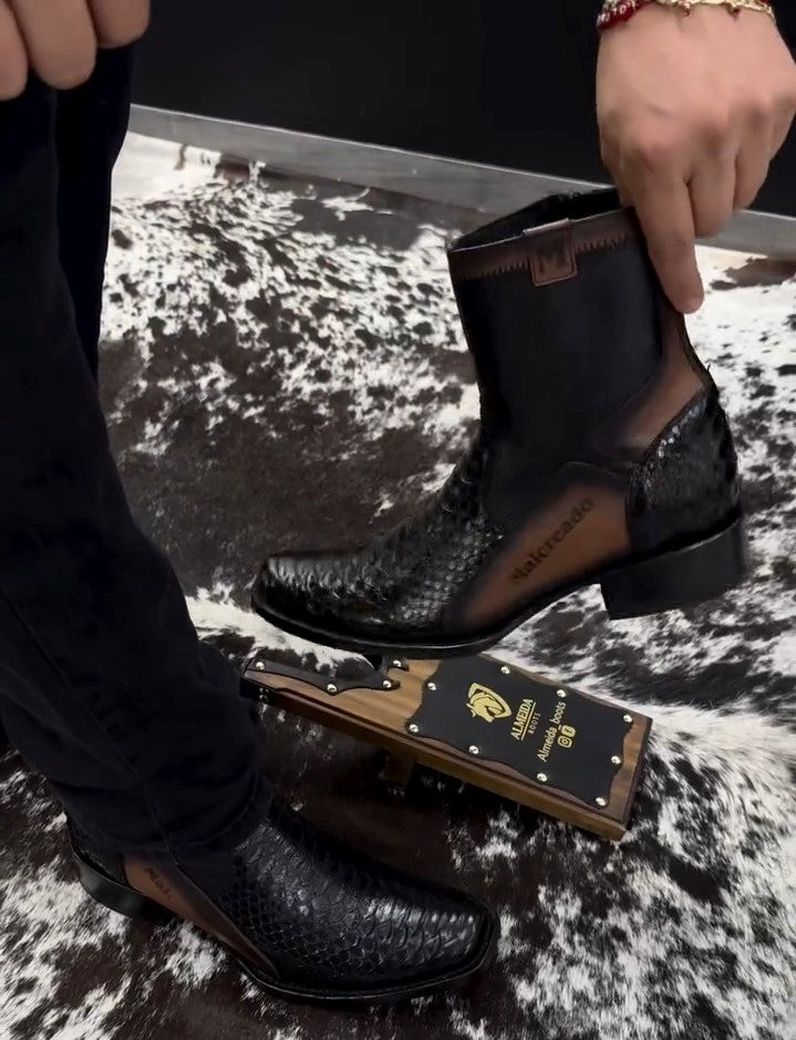 Black Python Boots