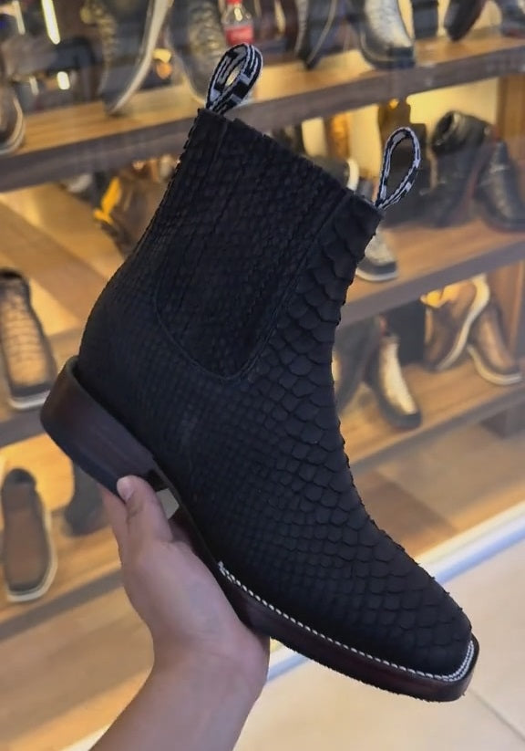 Classic Python Leather Cowboy Boots