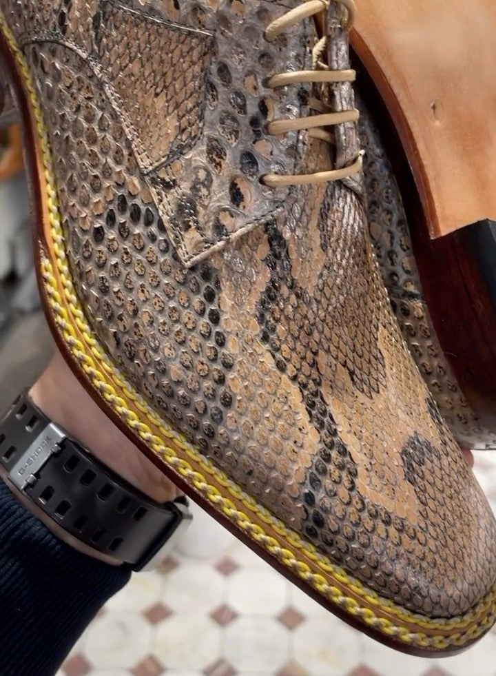 Python Leather Handmade Men's Shoes