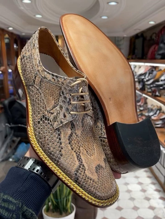 Python Leather Handmade Men's Shoes