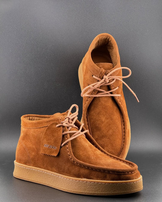 Brown Handmade Lace-up Casual Shoes