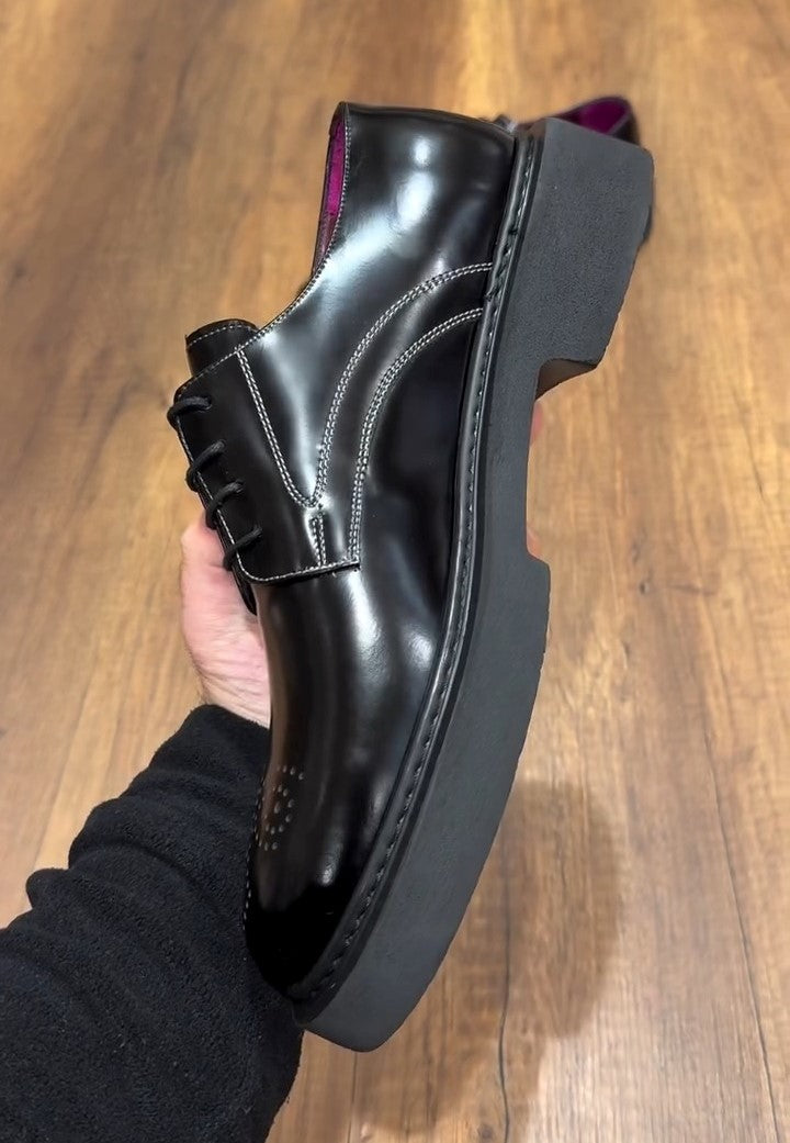 Men's Black Slip-on Oxford Leather Shoes