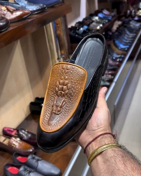 Crocodile Scale Men's Handmade Loafers