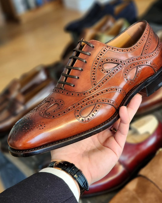 Men's Sculpted Brogue Leather Shoes