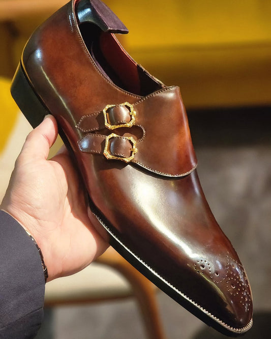 Nice Buckled Brown Leather Shoes
