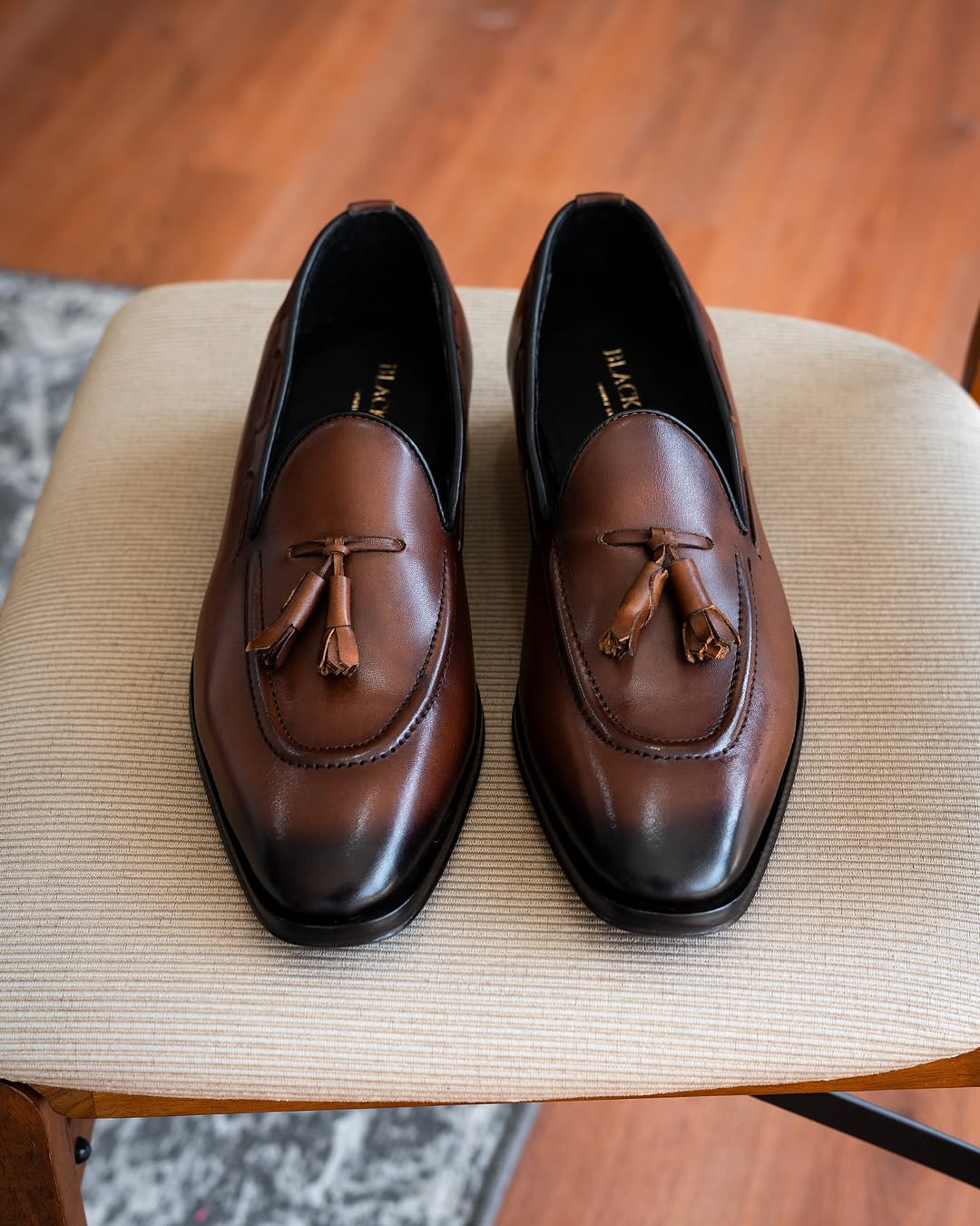 Brown Leather Tassel Loafers