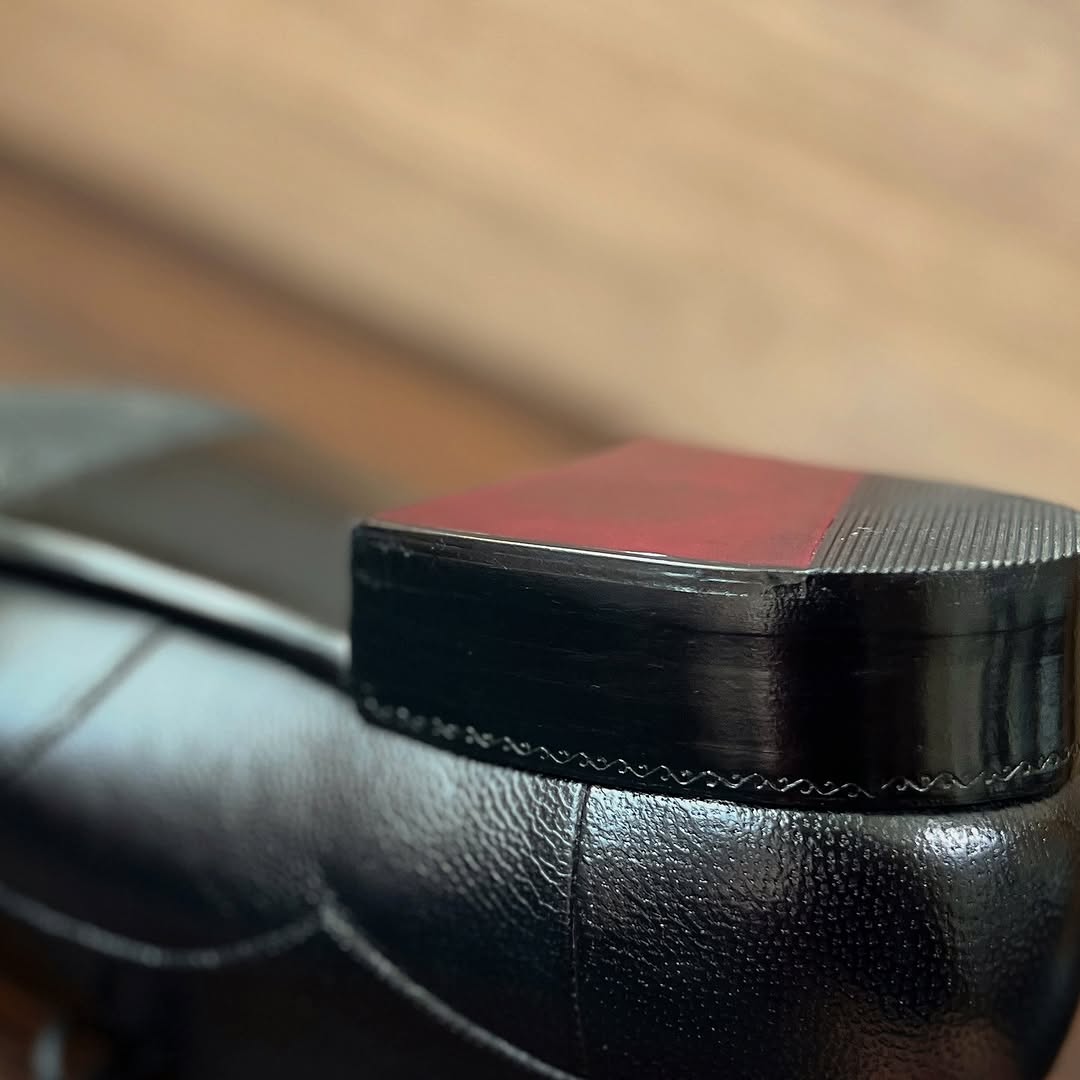 Genuine Cowhide Hand-stitched Black Leather Shoes