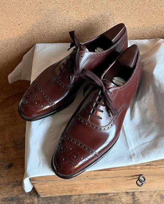 Genuine Leather Men's Calfskin Brogue Oxford Shoes