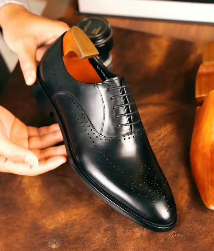 Men's Black Brogue Oxford Shoes
