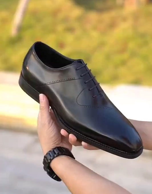 Men's Genuine Leather Black Classic Oxford Shoes