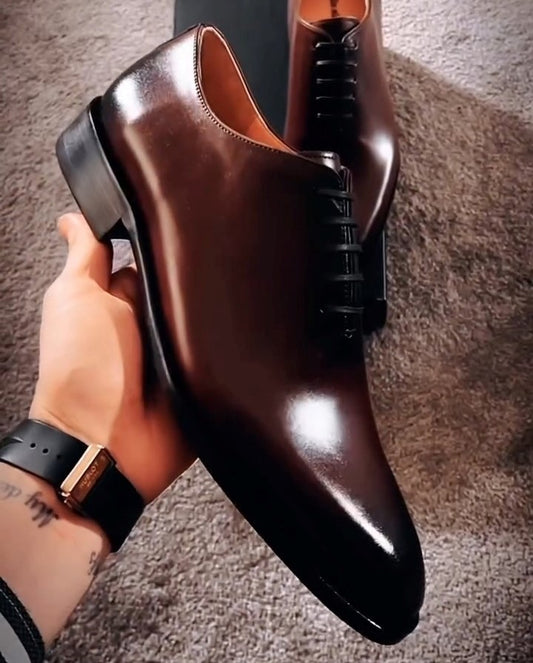 Genuine Leather Dark Brown Oxford Shoes