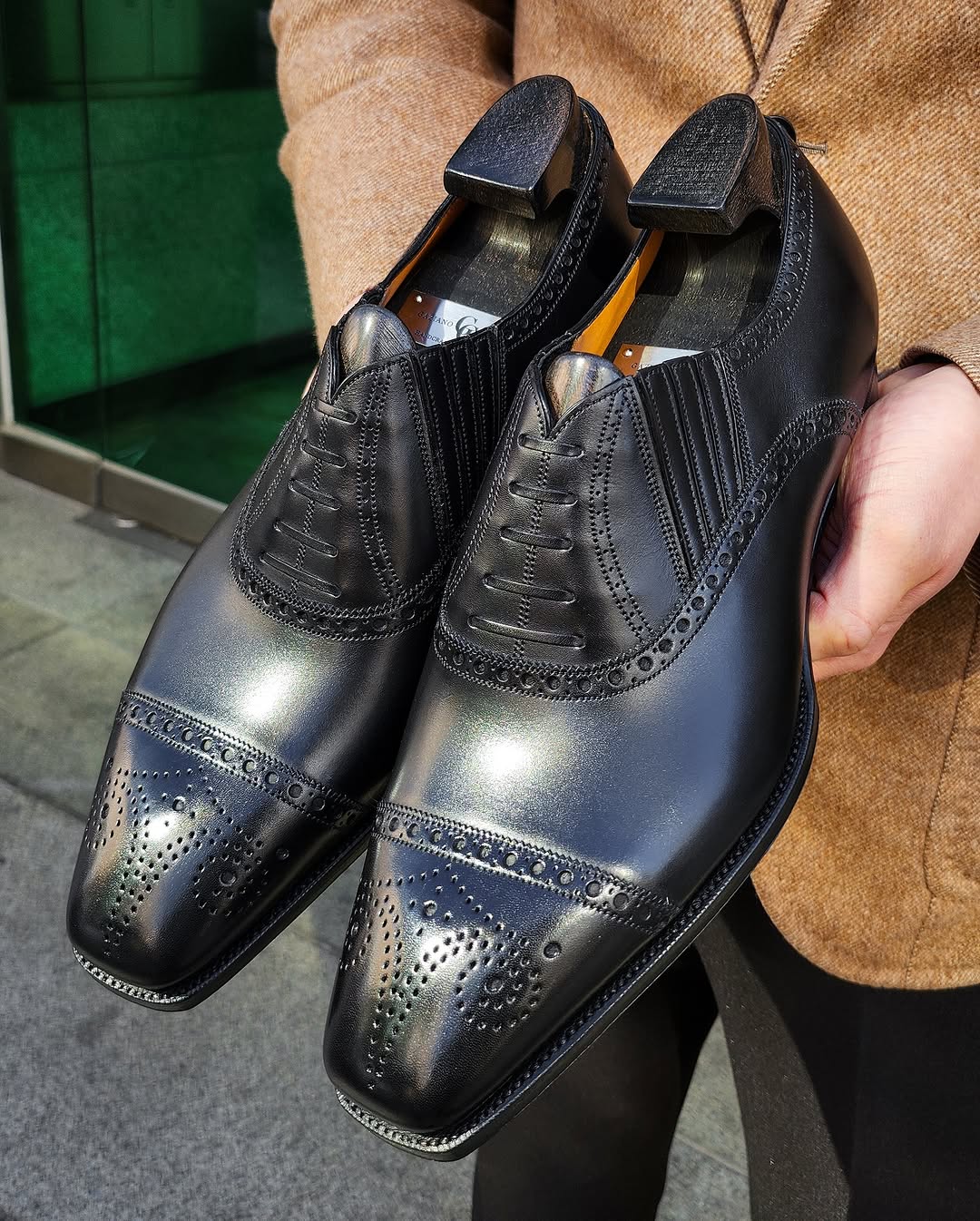 Men's Black Calfskin Oxford Shoes
