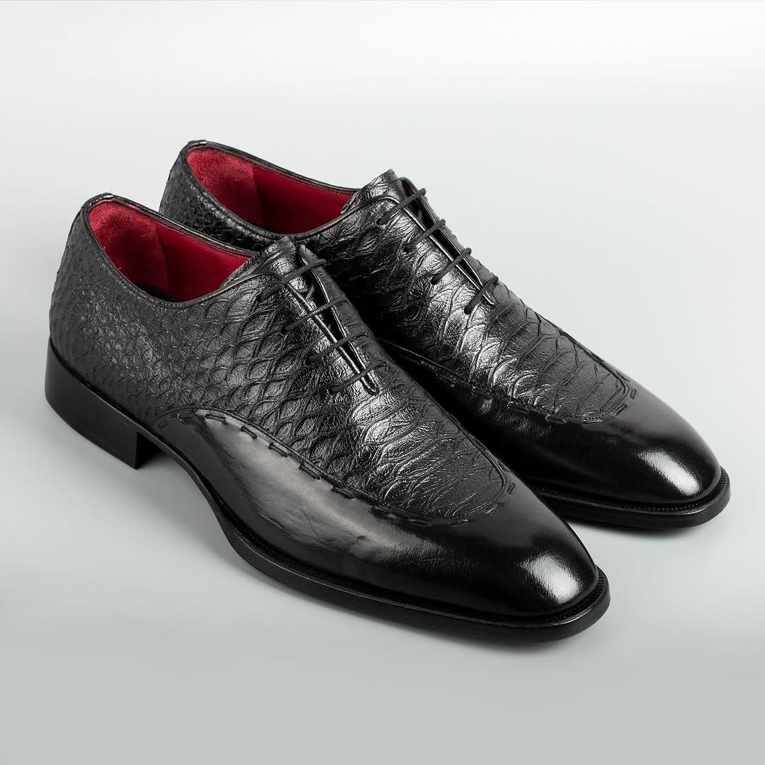 Men's Classic Black Crocodile Leather Shoes