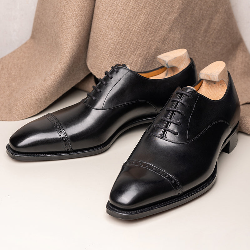 Men's Handmade Black Oxford