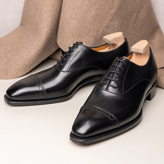Men's Handmade Black Oxford