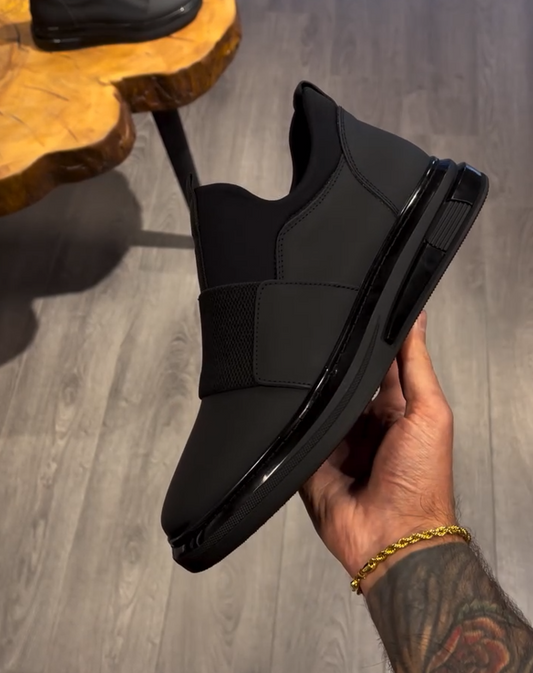 Black Premium Leather Sneakers