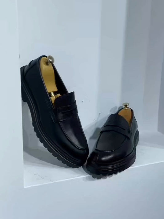 Men's Black Penny Loafers