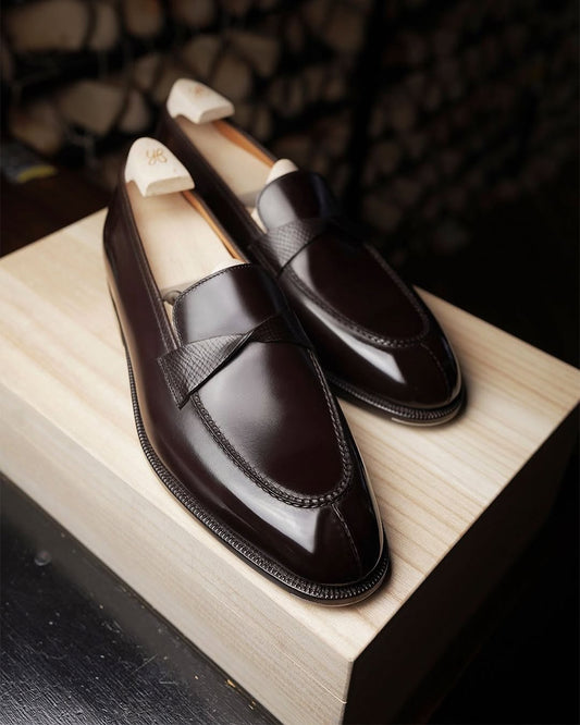 Brown Leather Butterfly Loafer