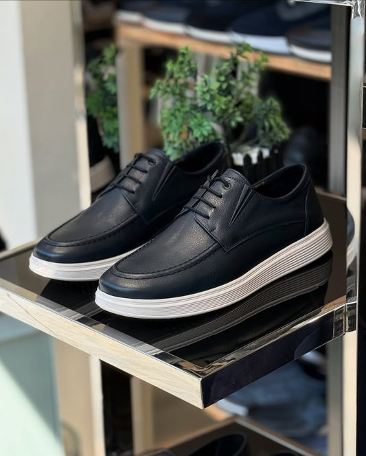Black Leather Sneakers