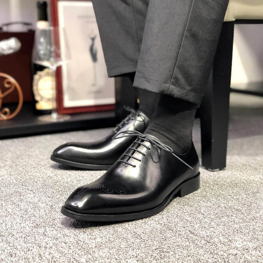Genuine Classic Black Men's Leather Shoes