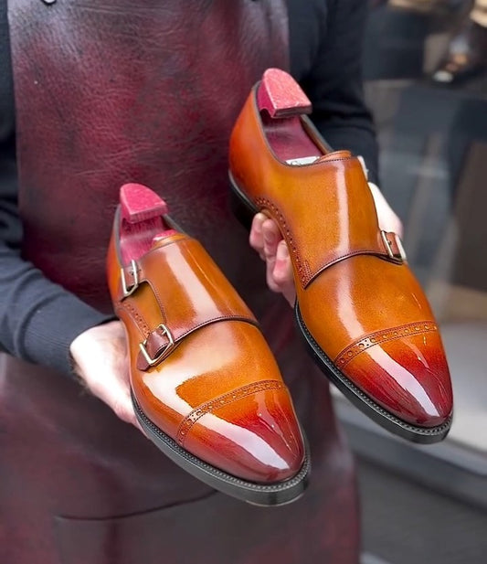Double Buckle Monk Shoes