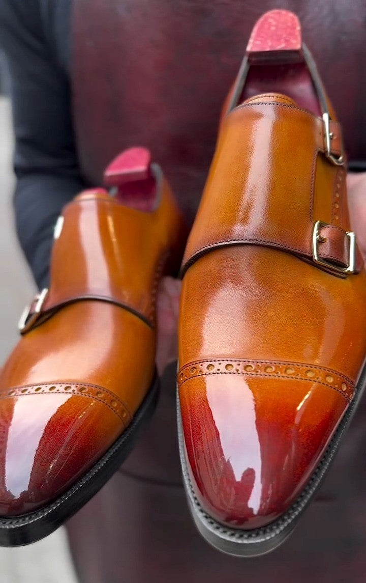 Double Buckle Monk Shoes