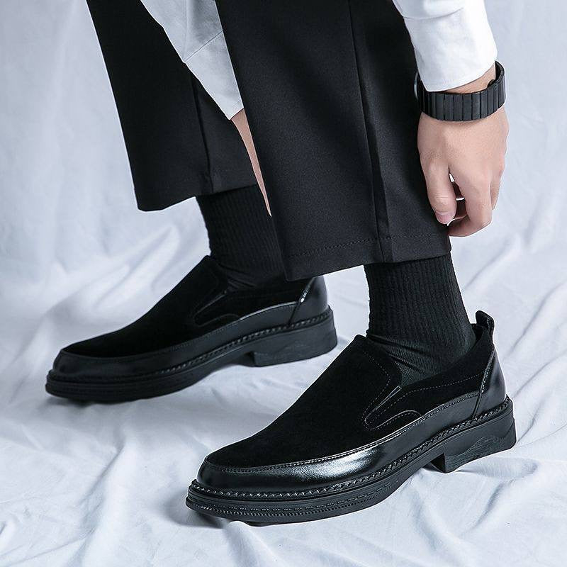 Men's Black Suede Double Loafers