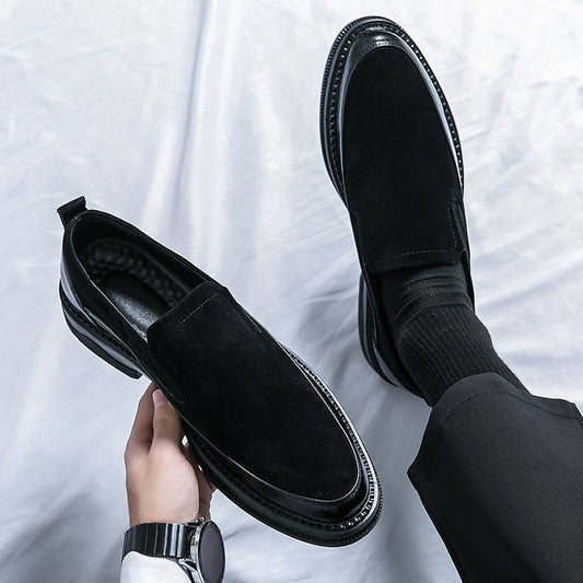Men's Black Suede Double Loafers