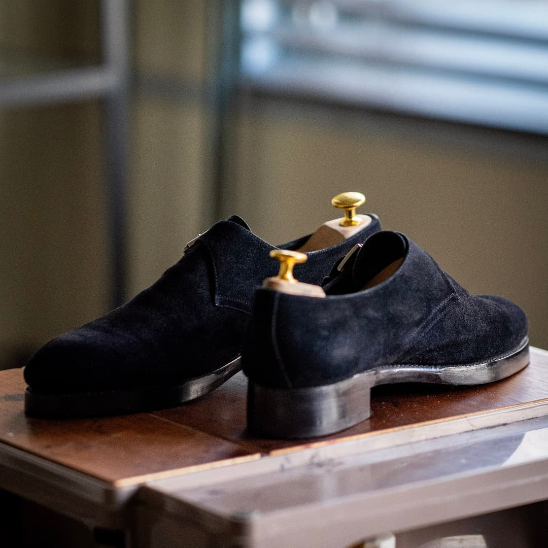 Men's Handmade Suede Monk Shoes