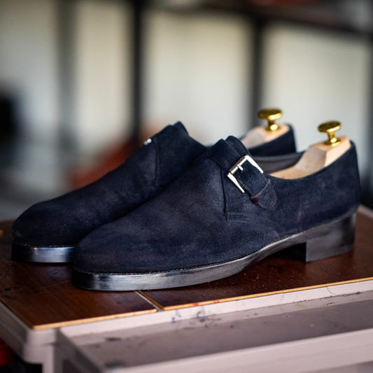 Men's Handmade Suede Monk Shoes