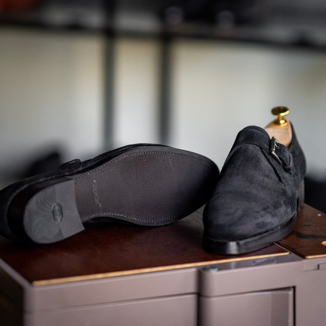 Men's Handmade Suede Monk Shoes