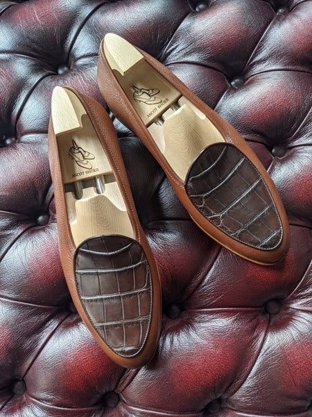 Loafer - Brown Alligator & Tan Calf