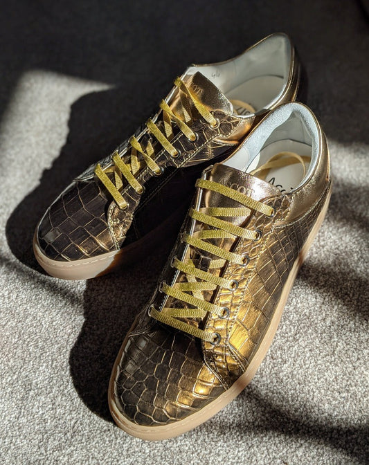 Sneakers - Deep Gold Alligator