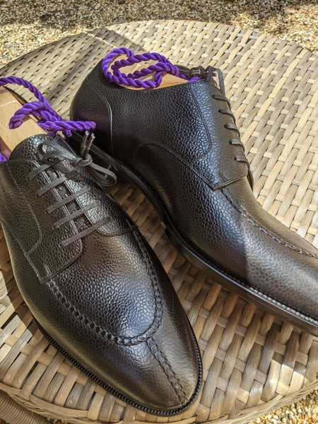Men's Leather Shoes - Black Scotch Grain