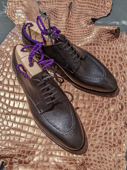Men's Leather Shoes - Black Scotch Grain