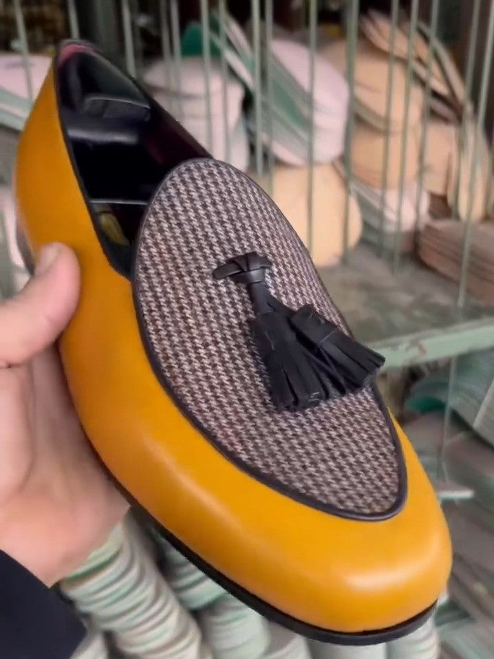 Men's Fashion Tassel Yellow Loafers