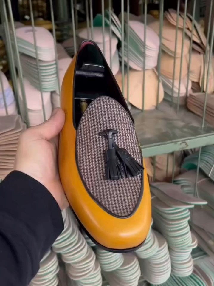 Men's Fashion Tassel Yellow Loafers