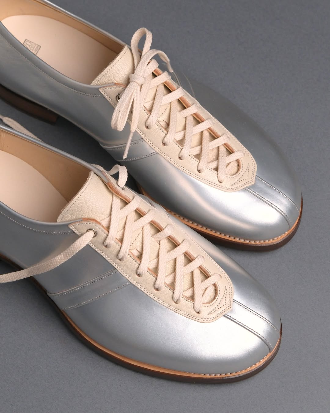Men's Handmade Silver&White Goat Shoes