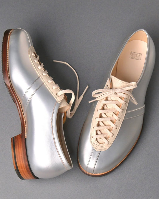 Men's Handmade Silver&White Goat Shoes