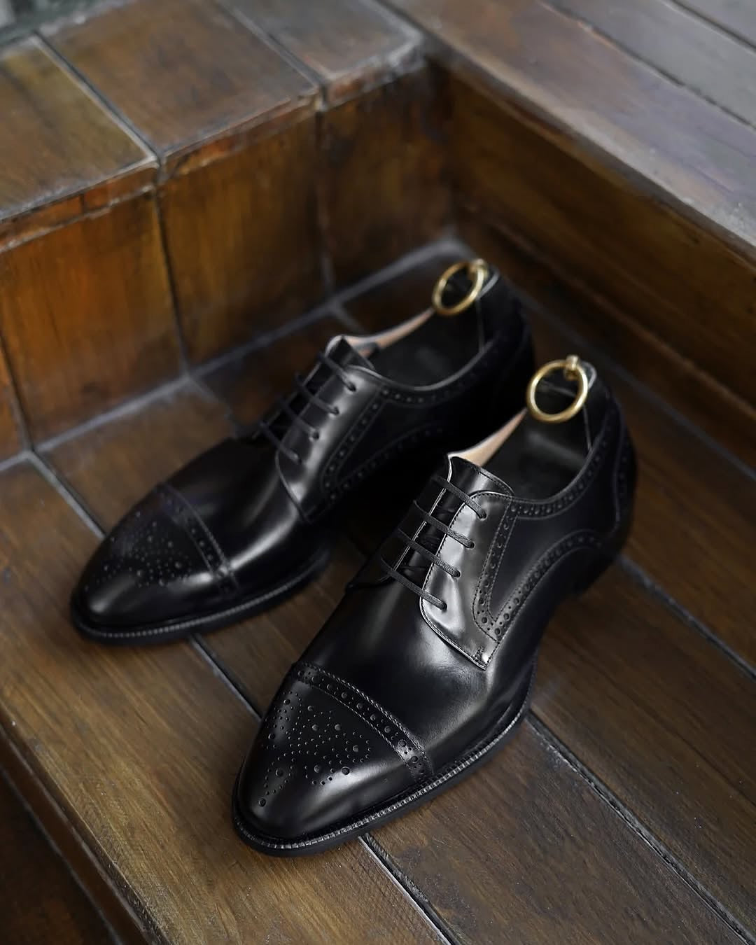 Cap-Toe Leather Derby Shoes