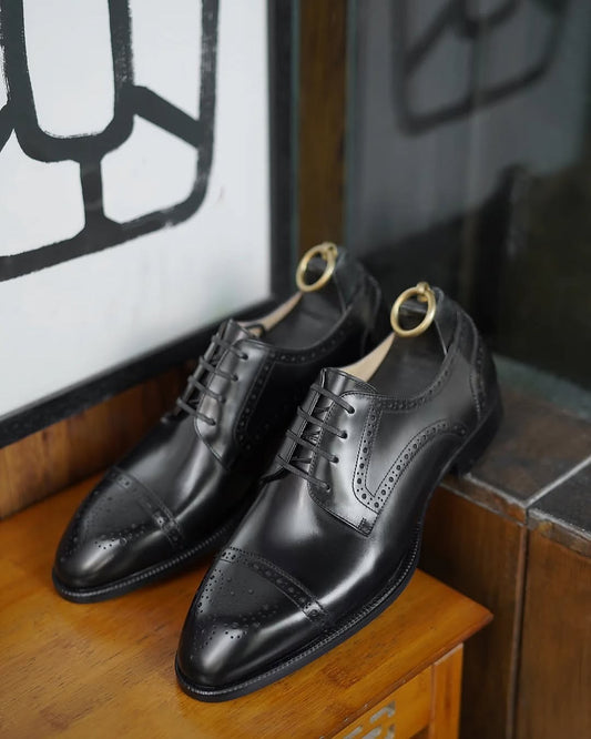 Cap-Toe Leather Derby Shoes